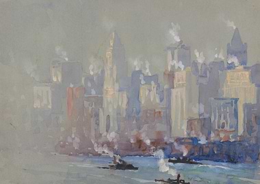New York City Skyline Watercolor