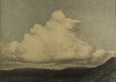 Cloud over rolling hills