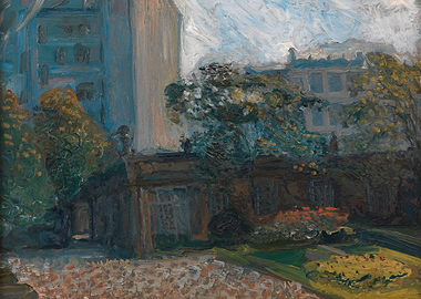 Courtyard with Buildings and Trees