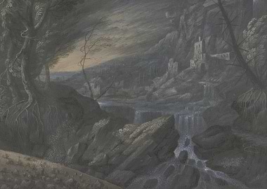 Ruined Castle in a Dramatic Landscape