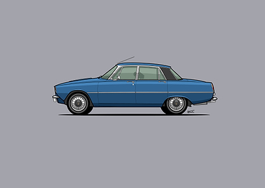 Rover P6 3500 V8 classic car Illustration