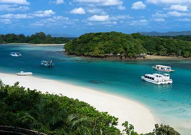 Japan Ishigaki Kabira Bay with Boats