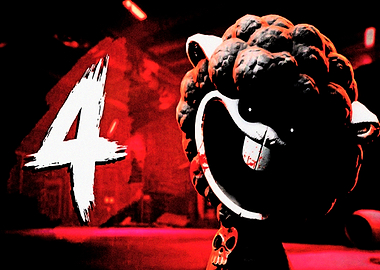 Scary Sheep Character with Number 4