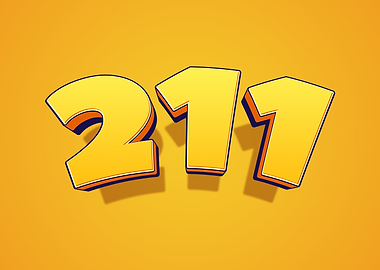 Yellow 3D Numbers 217