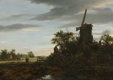 Dutch Landscape with Windmill