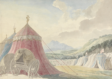 Tents and Carriages in a Landscape