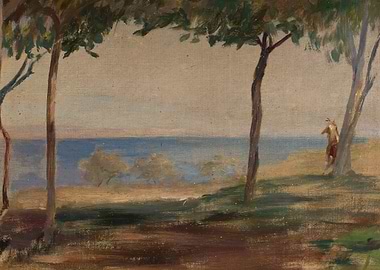 Seascape with Trees and Figure