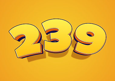Yellow 3D Numbers 239