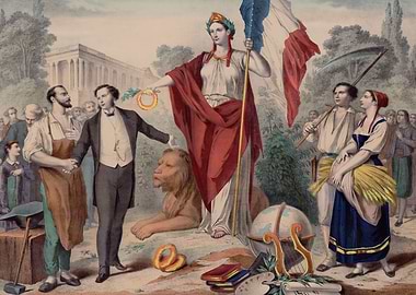 Allegory of France with various professions