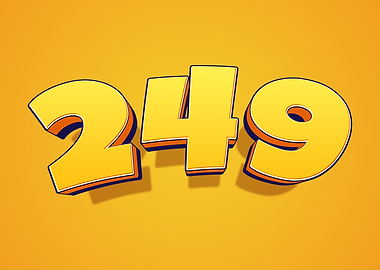 3D Yellow Numbers 249