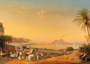 Naples Bay with Mount Vesuvius