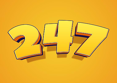 3D Yellow Numbers 247