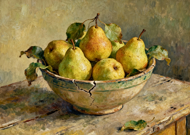 Still Life Bowl of Pears