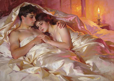 Romantic Couple Under Covers