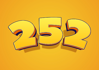 Yellow 3D Numbers 252