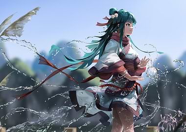 Anime Girl with Water Magic