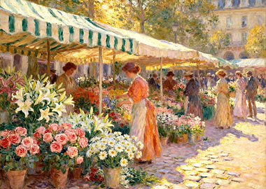Flower Market Scene