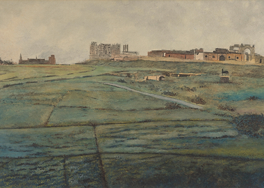 Pastel Landscape with Ancient Ruins