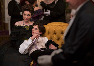 Period Drama Couple on Sofa