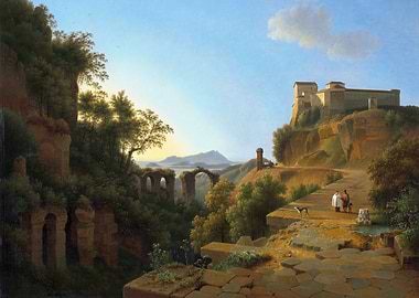 Ancient Roman Landscape with Figures