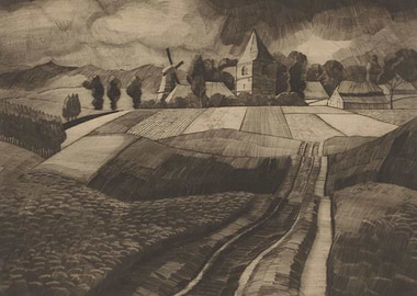Rural Landscape with Village and Fields