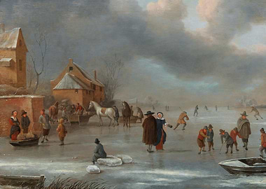 Winter Ice Skating Scene