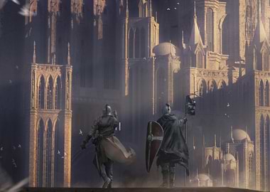Knights Before a Grand Cathedral