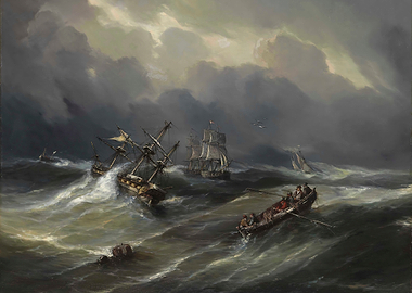Ships in a Stormy Sea