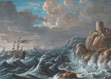 Shipwreck in a Stormy Sea