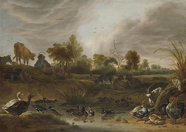 Pastoral Landscape with Animals and Shepherd
