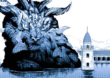 Mythical Creature and Lighthouse