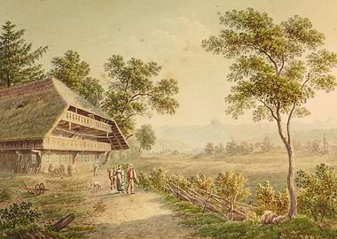Pastoral Scene with Farmhouse and Figures