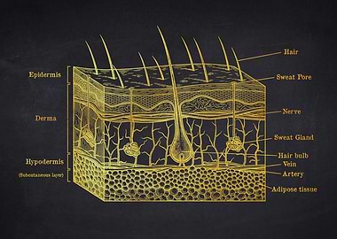 Anatomical Diagram of Human Skin Layers