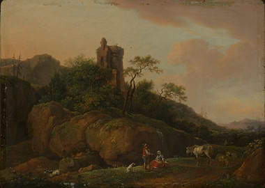 Pastoral Landscape with Figures and Ruins