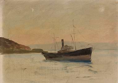 Boat on Water at Dusk