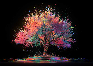 Vibrant Abstract Tree