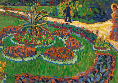 Garden Scene with Figures