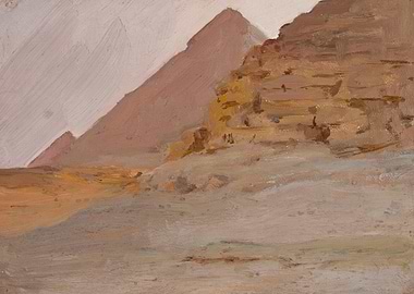 Desert Pyramids Landscape Painting