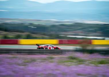 Race Car Speeding on Track