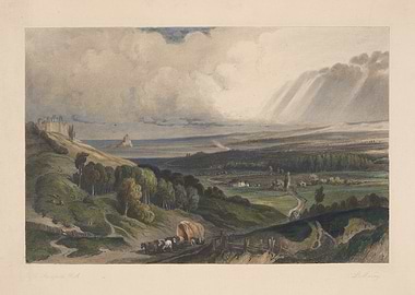 Pastoral Landscape with Castle and Wagon