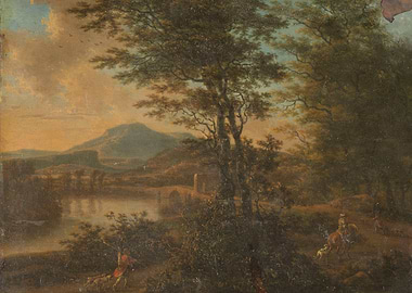 Pastoral Landscape with Hunters