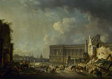 Ruined Cityscape with Workers