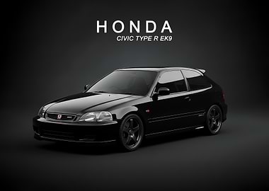 sport blackHonda Civic Type R car poster