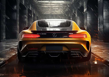 Golden Mercedes AMG GT