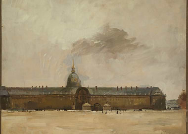 Impressionistic Painting of a Grand Building