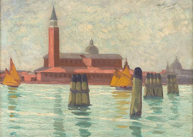 Venetian Canal with Sailboats and Buildings