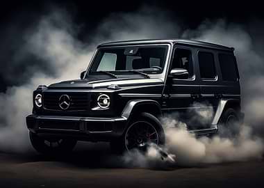 Mercedes Drifting in Smoke