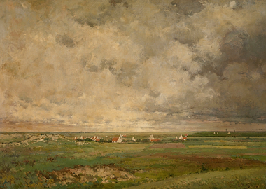 Stormy Sky Over Rural Village