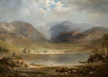 Mountain Lake Landscape Painting