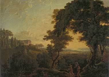 Pastoral Landscape with Villa and Figures